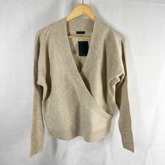 ATM Anthony Thomas Melillo Faux Wrap V neck Sweater Size Small - Picture 1 of 8